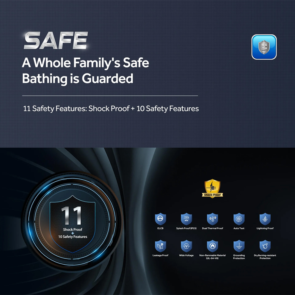 HAIER 3800W DC Inverter Silent Pump Instant Water Heater EI38E-FP3B(MY) | Shock Proof | Solid Structure Tank