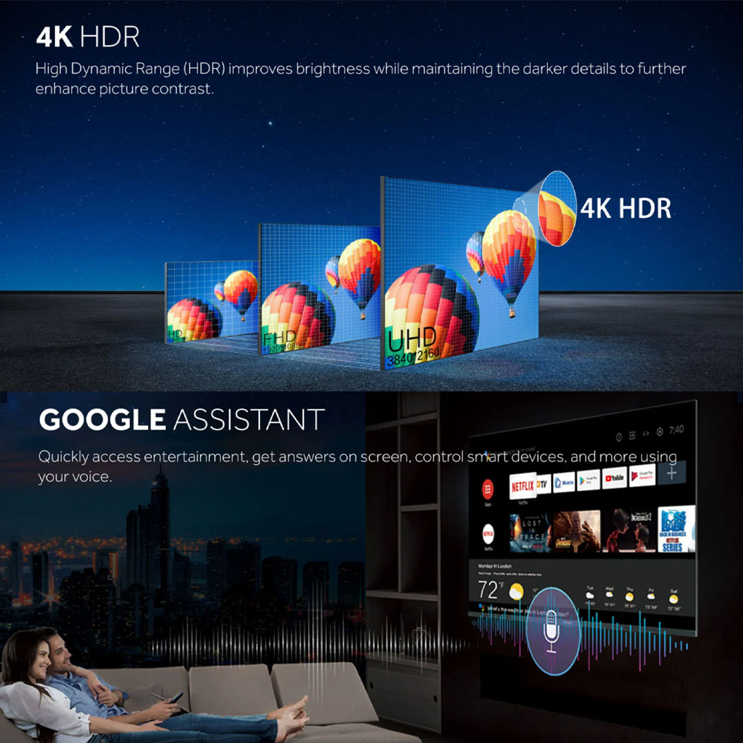 HAIER 70" 4K UHD Android LED TV H70K66UG PLUS | 4K UHD Resolution | Bluetooth 5.1 | Android TV | Built in Chromecast | Smart TV with 2 Years Warranty