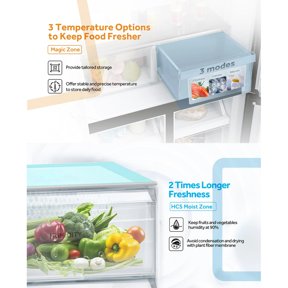 HAIER 529L Inverter Multi Doors Refrigerator Glass HRF-IG585EM | HCS Moist Zone | 3 Temperature Options