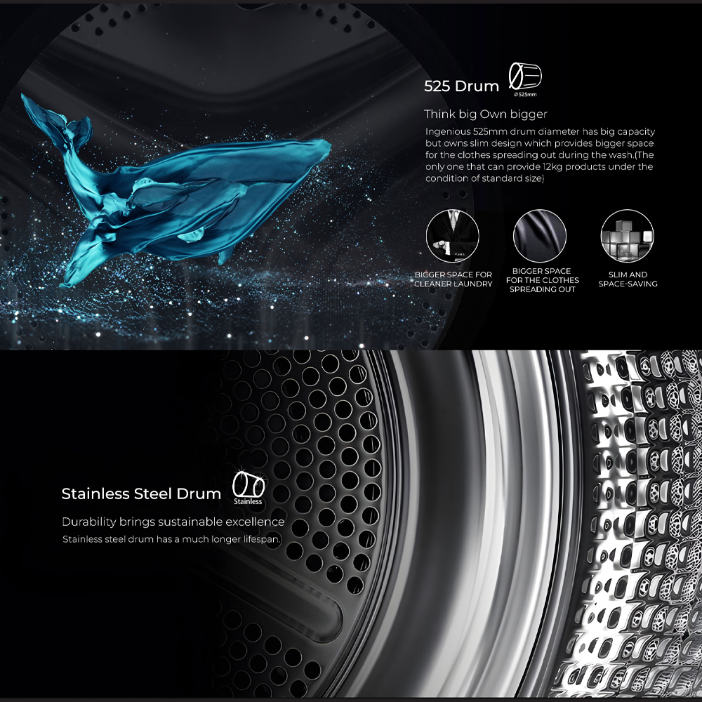 HAIER 13KG/8KG Front Load Super Inverter Washer Dryer HWD130-BP14959S8 | BLDC Inverter | 525mm XL Drum | I-Refresh