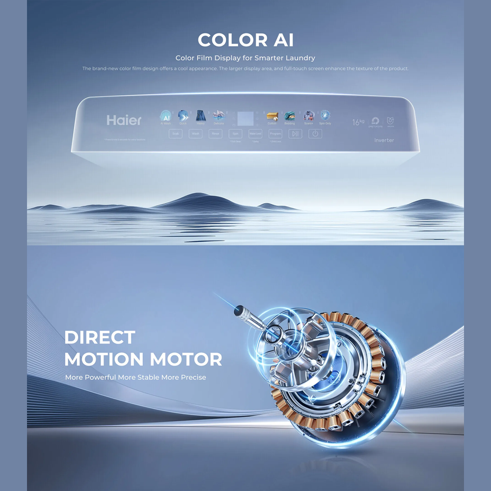 HAIER 18KG/20KG Top Load Direct Motion Inverter Color AI Washing Machine HWM180-B2158B/HWM200-B2158B