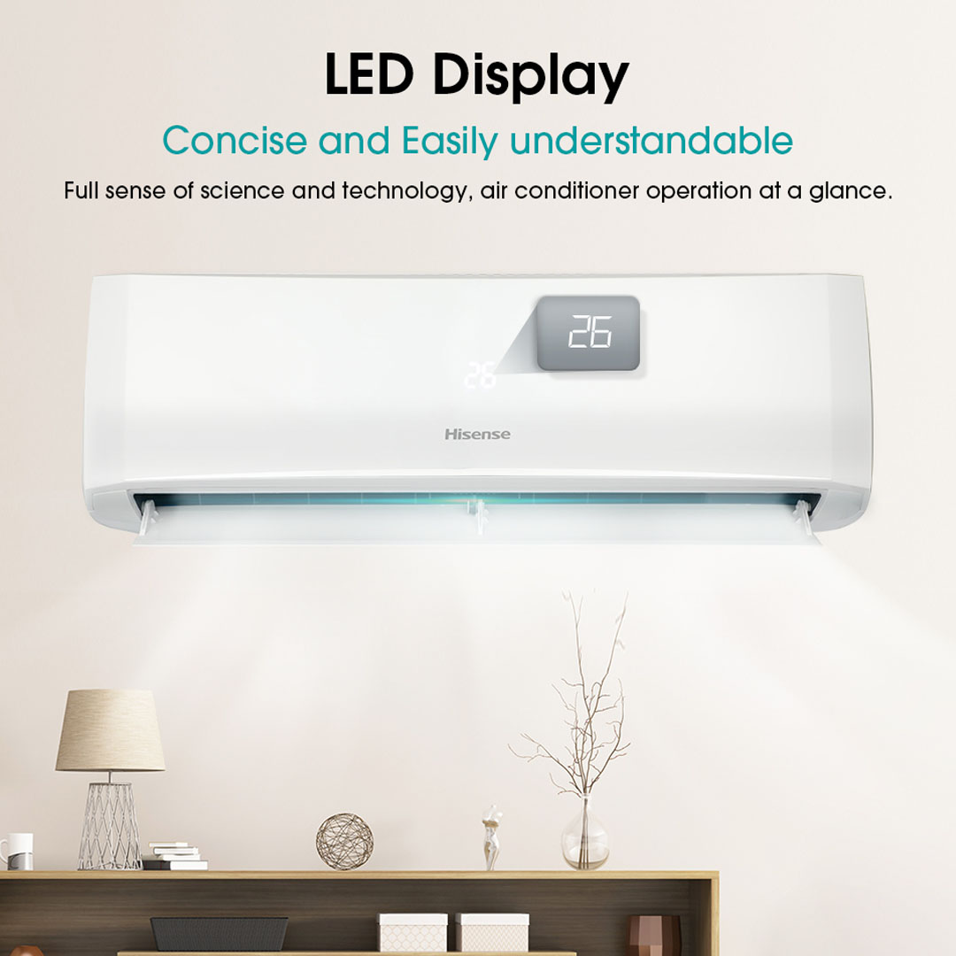 HISENSE 1HP R32 Non-Inverter Wall Mount Air Conditioner AN09CBG | LED display | Super Quite Mode | Gas Leaking Detection | Smart Mode - Auto run | Air Conditioner with 2 Years Warranty