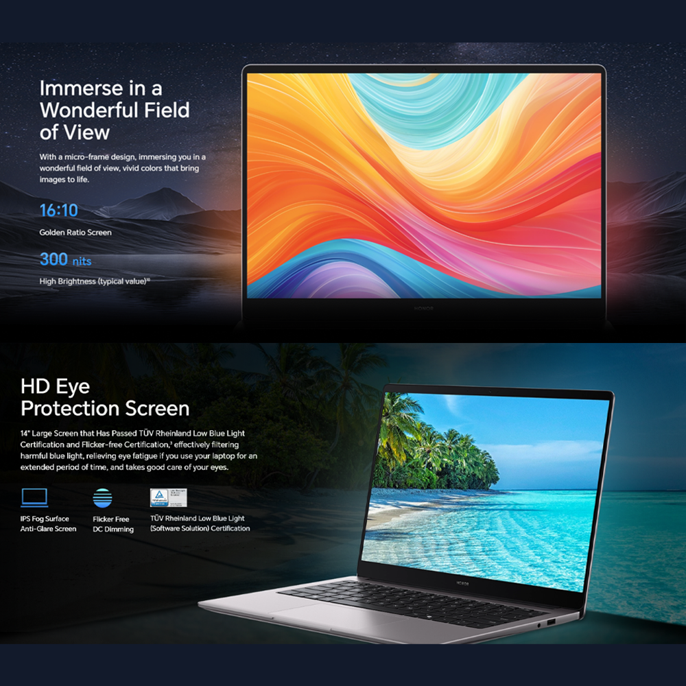 HONOR MagicBook X14 2025 Laptop 8GB+512GB | Windows 11 Home | 14-inch | 42Wh Longer Battery Life without Charge