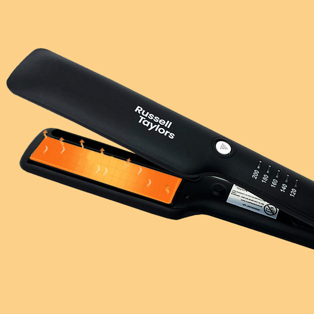 Russell Taylors 34W Ceramic Coating Hair Straightener with Steam Infusion HS2 | 20ml Water Tank | Cutting Edge Features | Hair Straightener with 2 Year Warranty