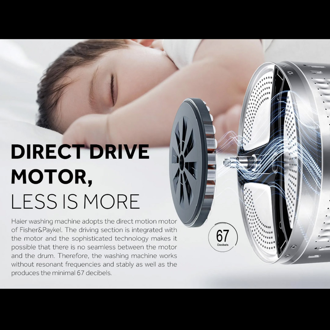 HAIER 20KG Top Load DD Inverter Washing Machine Graphite Silver HWM200-BD2178S8 | DD Inverter | Auto Dosing | Soft Closing Tempered Glass Lid | Washing Machine with 2 Years Warranty