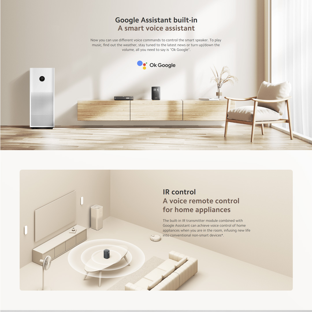 Xiaomi Smart Speaker IR Control L05G | Balanced Sound Field | Google Assistant Built-in | Smart Home Control Center | Speaker with 1 Year Warranty