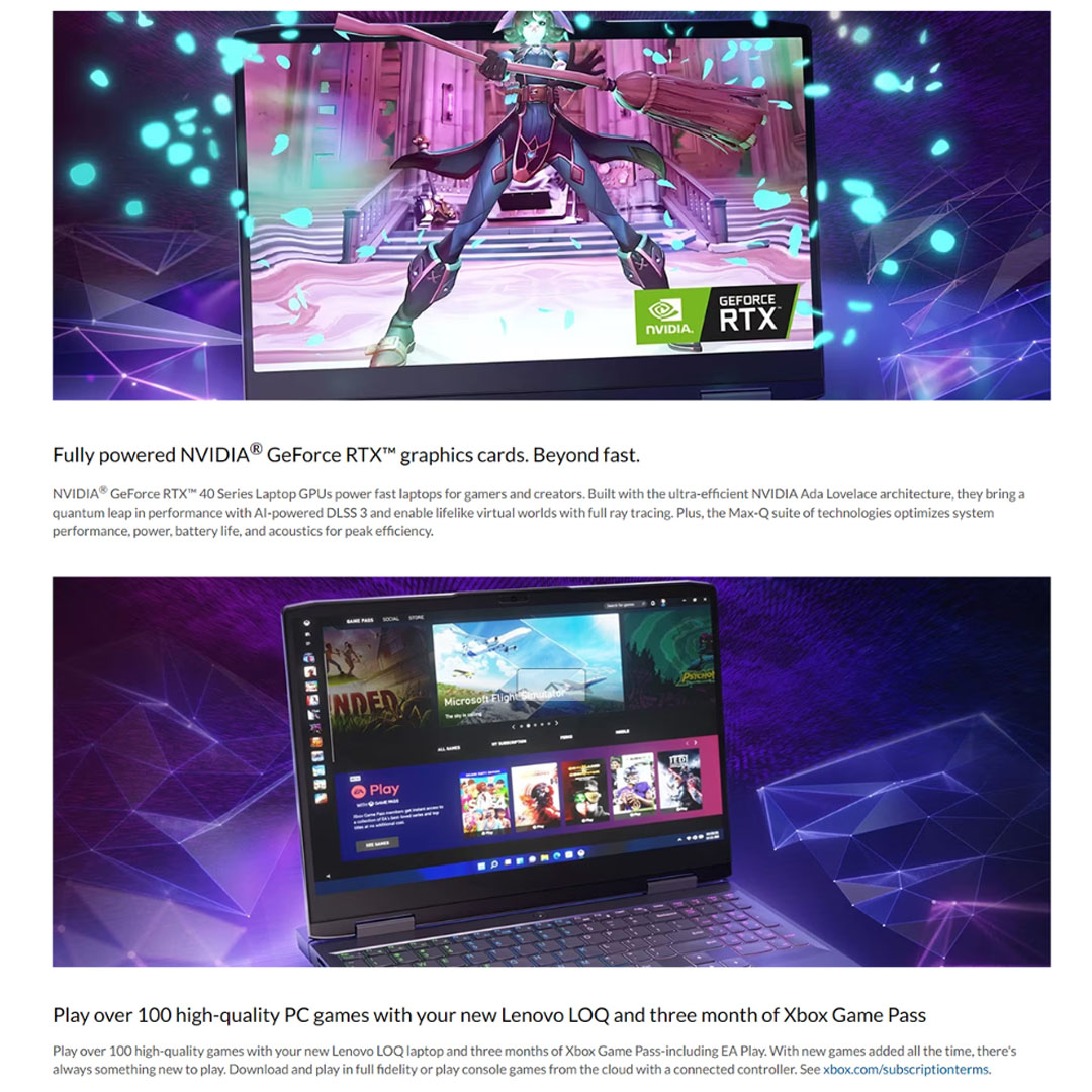 Lenovo LOQ 15IRH8 Laptop 82XV00WGMJ (Intel Core i5-12450H/ 8GB+512GB / 15.6-inch / ) | 170W Slim Tip (3-pin) | Windows 11 Home | AI Chip: LA1 | Laptop with 2 Years Warranty