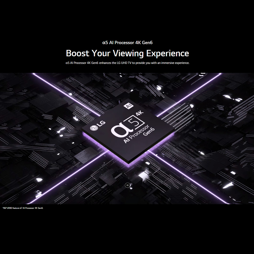 LG 50"/55"/65" 4K UHD Smart TV with AI ThinQ | α5 AI Processor 4K Gen6 | HDR10 | webOS 23 | HDMI | USB | Smart TV with 2 Year Warranty