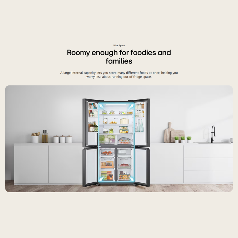 LG 474L French Multi Door Inverter Refrigerator GC-B48FMGAH | Fresh cooling | No Frost | Wide Space | Multi Air Flow | Tempered glass shelves