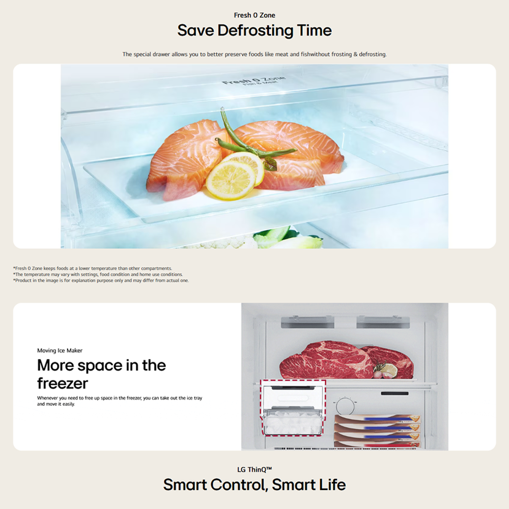 LG 410L 2 Doors Top Mount Smart Inverter Refrigerator GN-B372PQBK | Door Cooling+™ | Hygiene Fresh | Fresh 0 Zone