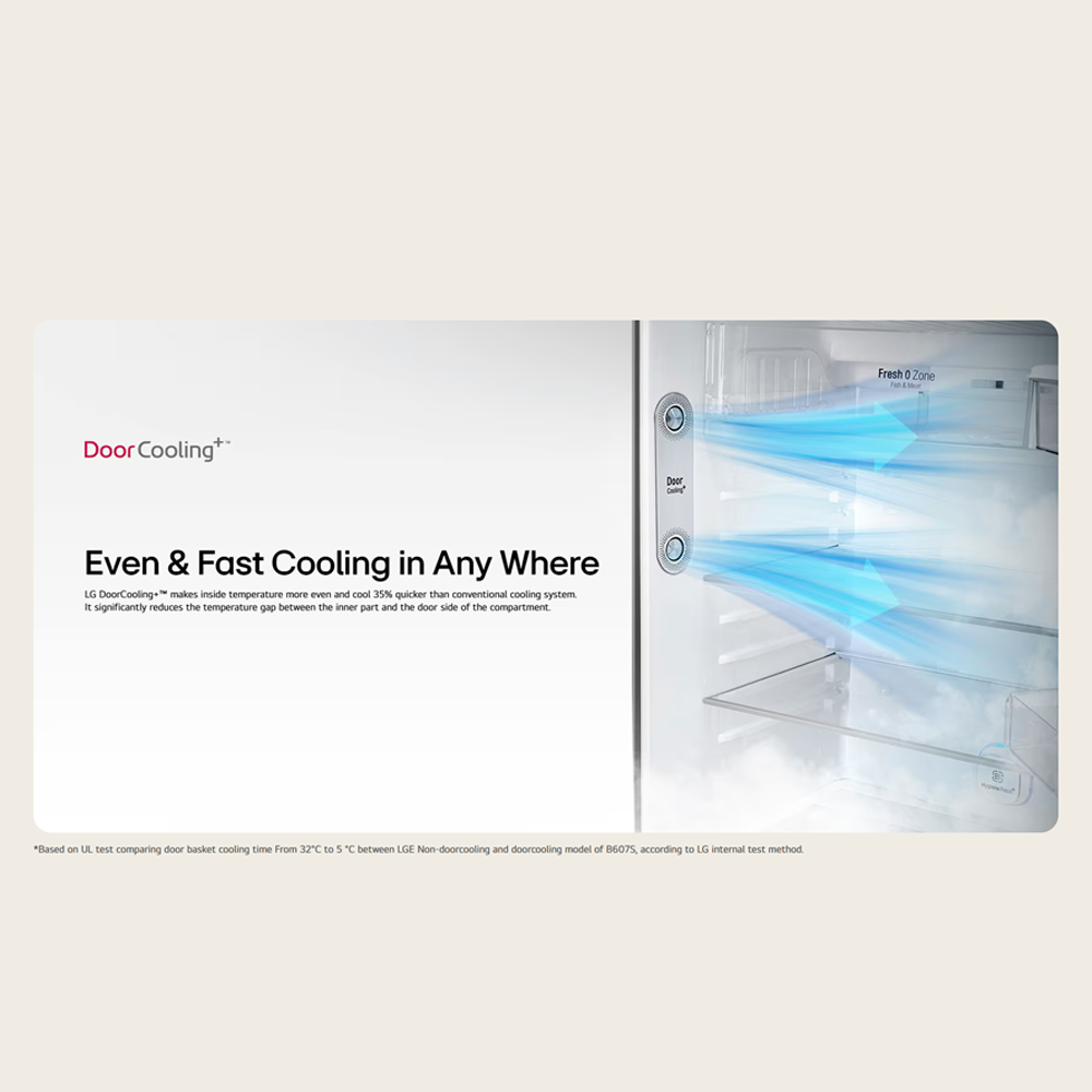 LG 547L 2 Doors Top Mount Smart Inverter Refrigerator GN-C702SGGM/GN-C702HFCM | Multi Air Flow | Door Cooling | Door Alarm | Refrigerator with 1 Year Warranty