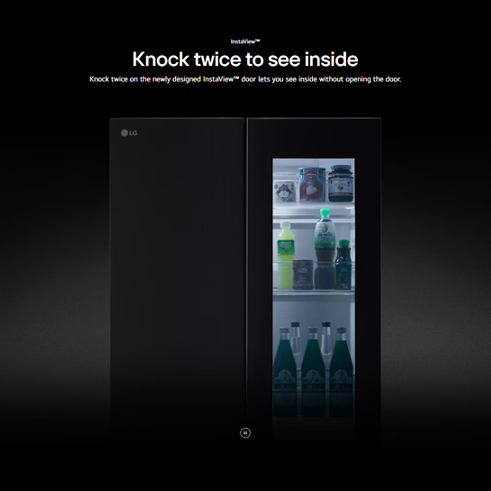 LG 612L Multi Doors InstaView & Water Dispenser Smart Inverter Refrigerator GV-K25FFGEB | Smart Inverter Compressor | DoorCooling