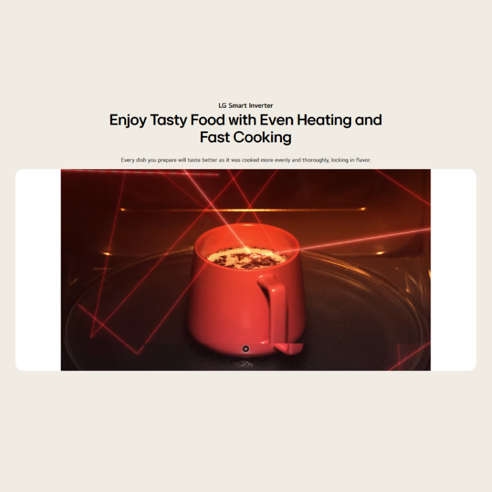 LG 39L NeoChef Smart Inverter Microwave Oven MJ3965BGS | Fast Cooking | LG Infrared Heating | Variety Cooking Functions | Easy Clean