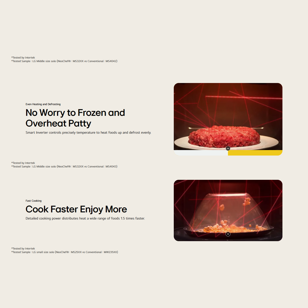 LG 25L NeoChef Smart Inverter Objet Solo Microwave Oven MS2535GIK | Auto Reheat | EasyClean™ Coating | Keep Warm