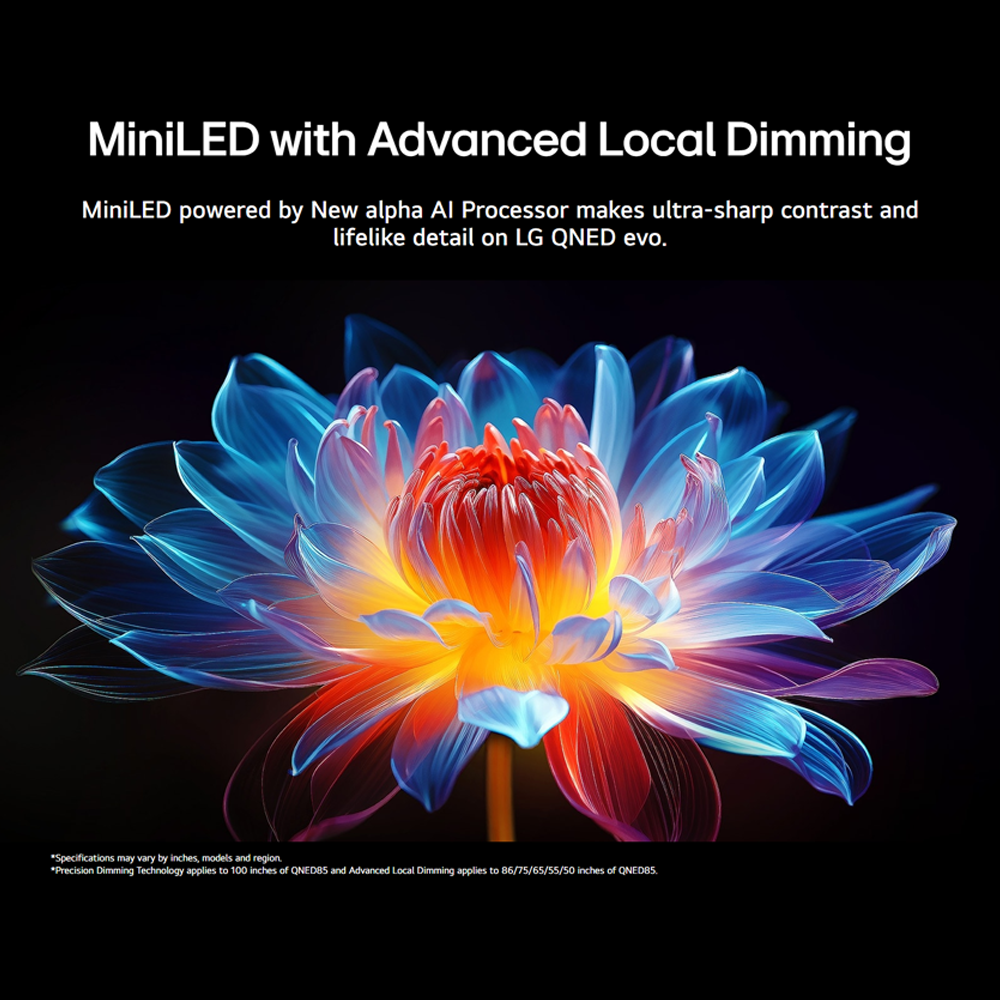LG 55"/65"/75"/86"/100" 4K UHD QNED evo AI MiniLED Smart TV QNED86AS | Alpha 8 AI Processor Gen2 | Dynamic QNED Colour | Dolby Vision / HDR10 / HLG