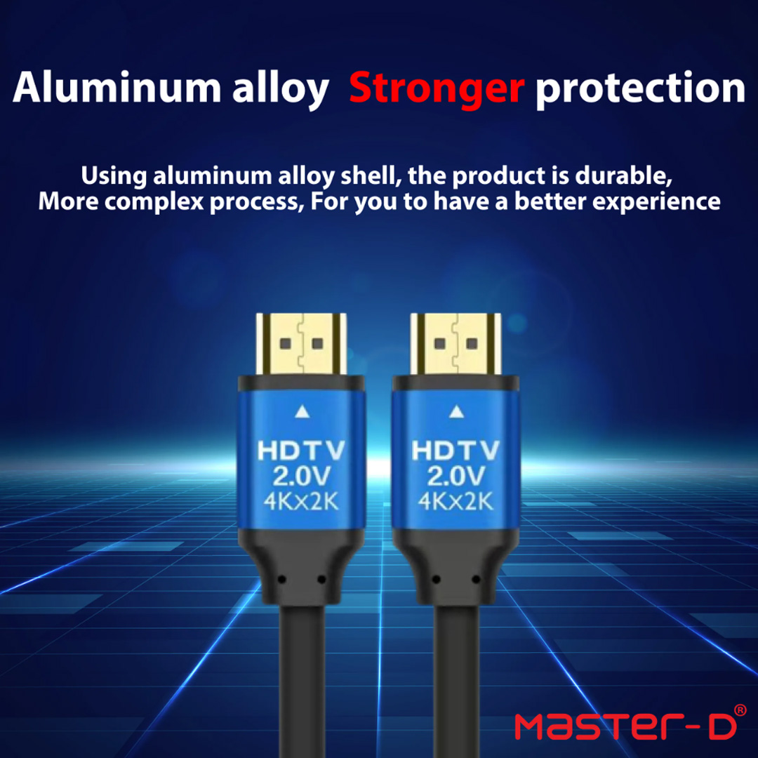 Master D 3m HDMI 2.0 4K High Speed HDTV Cable HDMI-191(3M) | Support: 3D, Up to 2160P Resolution | HDR Display | ARC