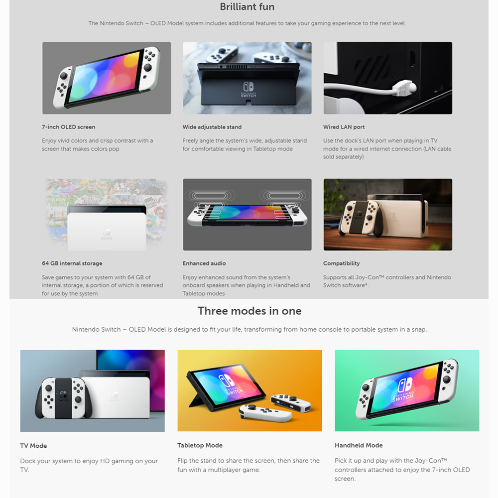 Nintendo Switch - OLED Model (MAXSOFT) 115461 | 7-inch OLED screen | Wide adjustable stand | 64 GB