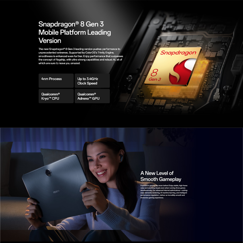 OPPO Pad 3 Pro | Snapdragon® 8 Gen 3 | 12.1" 3K ReadFit Screen | 67W SUPERVOOC Fast Charging