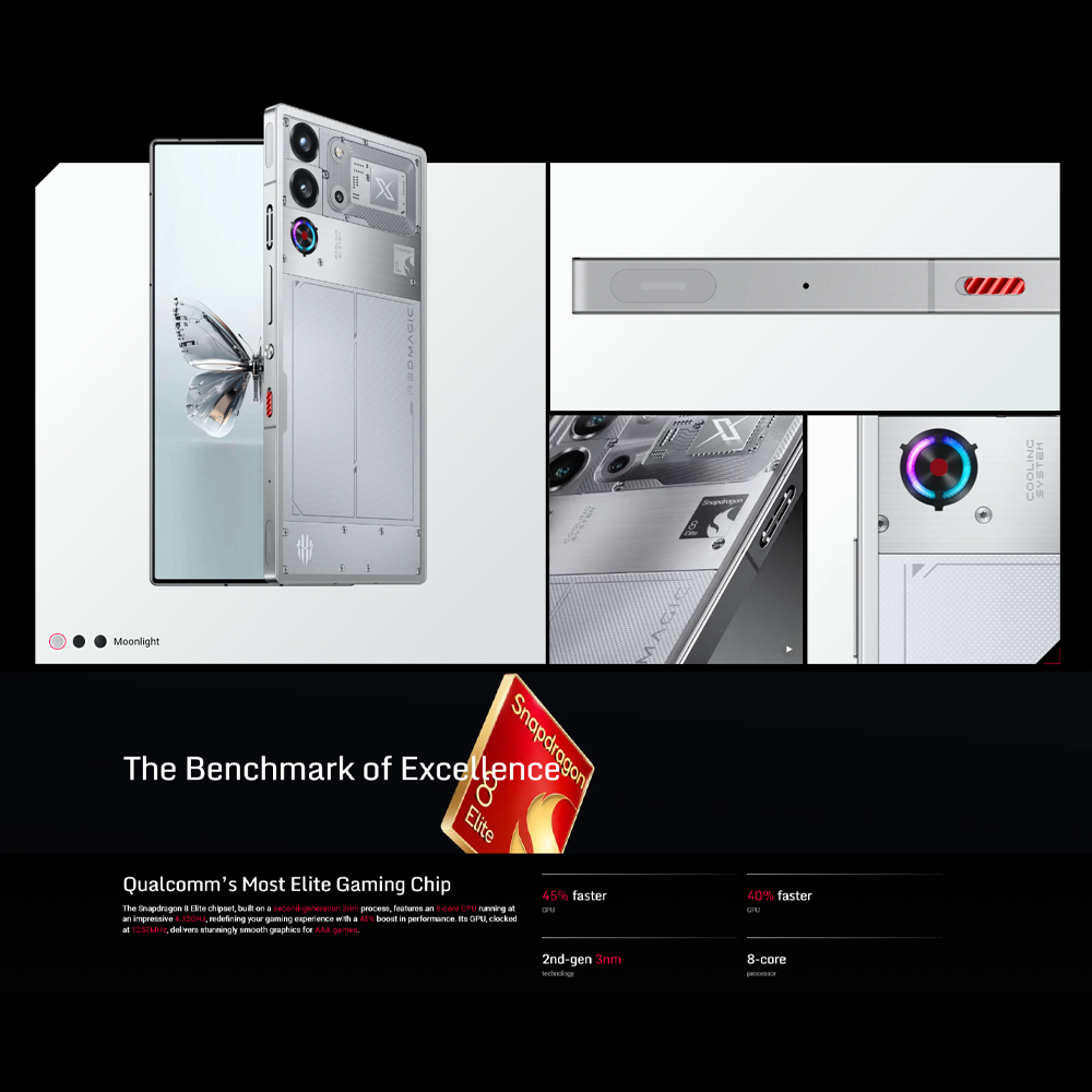 REDMAGIC 10 Pro | Battery 7050 mAh, 100W fast charging | 1.5K All-Screen Display with 144Hz | Snapdragon 8 Elite