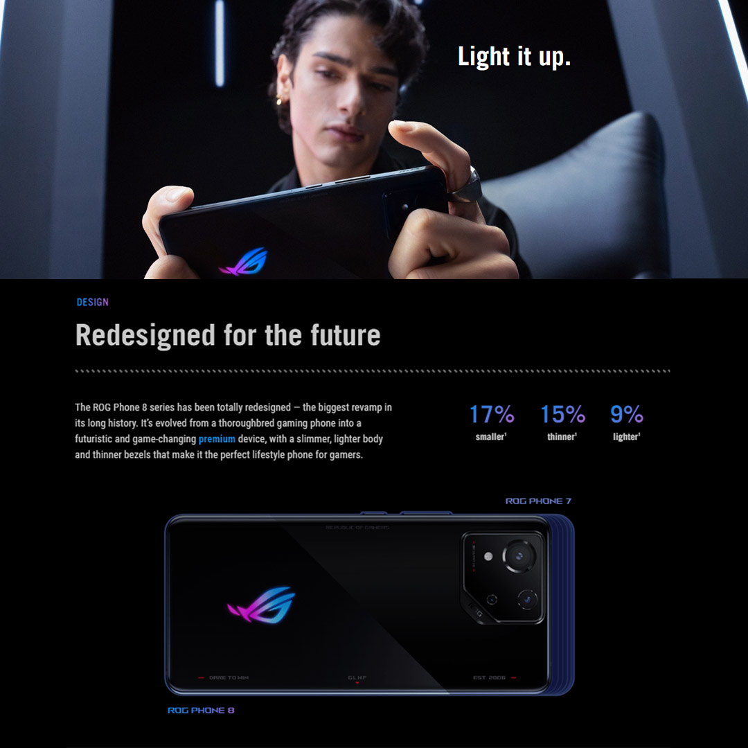 ASUS ROG Phone 8 12GB+256GB | Macro Camera | AeroActive Cooler X | Gaming Phone | Smartphone with 1 Year Warranty