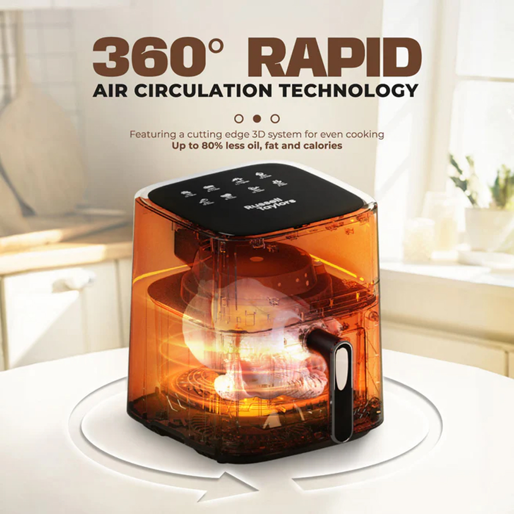 Russell Taylors 5.5L 3D Visionary Digital Air Fryer Z5i | 360° Rapid Air Circulation Technology | Digital Controller