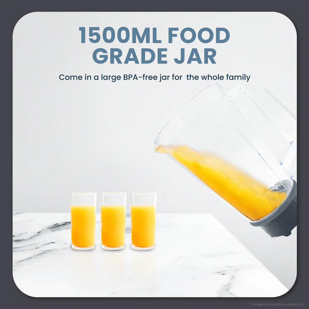 Russell Taylors 1.5L Power Blender with Dry Mill TB2 | Quick Juice & Meat Mystery | 1500ml Food Grade Jar | 300W Powerful Motor