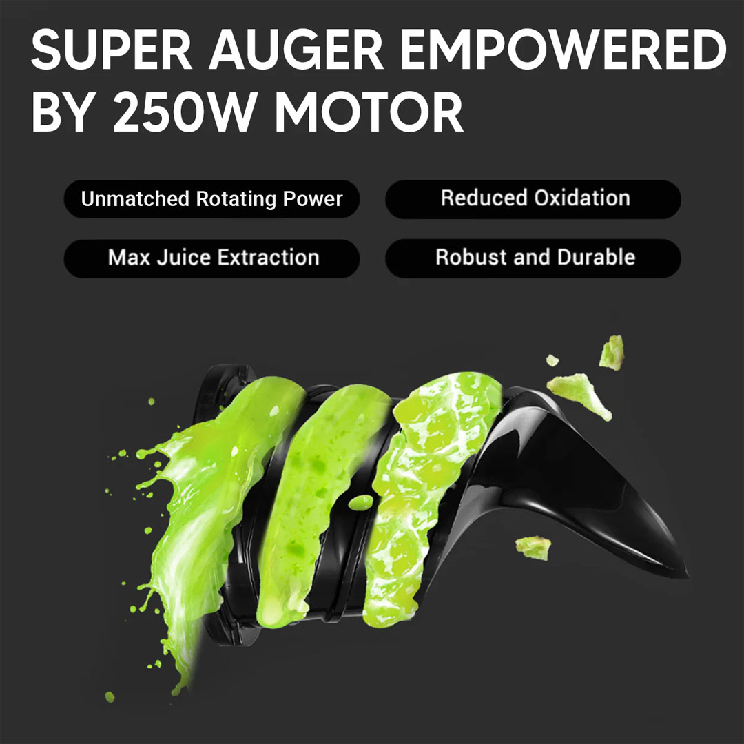 Russell Taylors 1.8L Masticating Cold Press Slow Juicer with Wide Feeding Tube SJ3 | 200W | Dishwasher Safe | Whole Fruit Juicer | Juicer with 2 Years Warranty