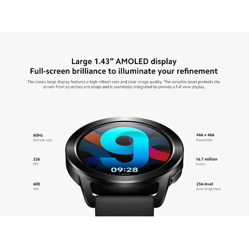 Xiaomi Watch S3 | Interchangeable  Bezel Design | Upgraded All-Round Health Monitoring | 1.43" Large AMOLED Display | 1  Year General Warranty