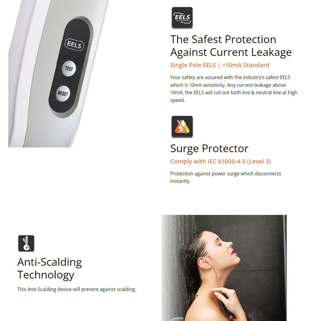 JOVEN 3600W Non-pump Water Heater SA10e | Adjustable Temperature | High Protection Against Water Splash | SFS Technology | Water Heater with 1 Year Warranty