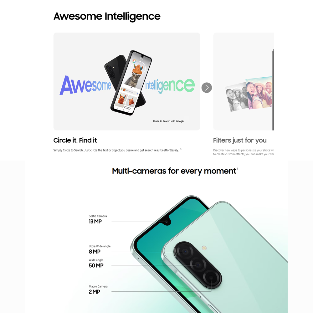 SAMSUNG Galaxy A26 5G 8GB+256GB | Exynos 1380 (5 nm) | 6.7 inches, Super AMOLED | 50MP Main Camera | Li-Po 5000 mAh