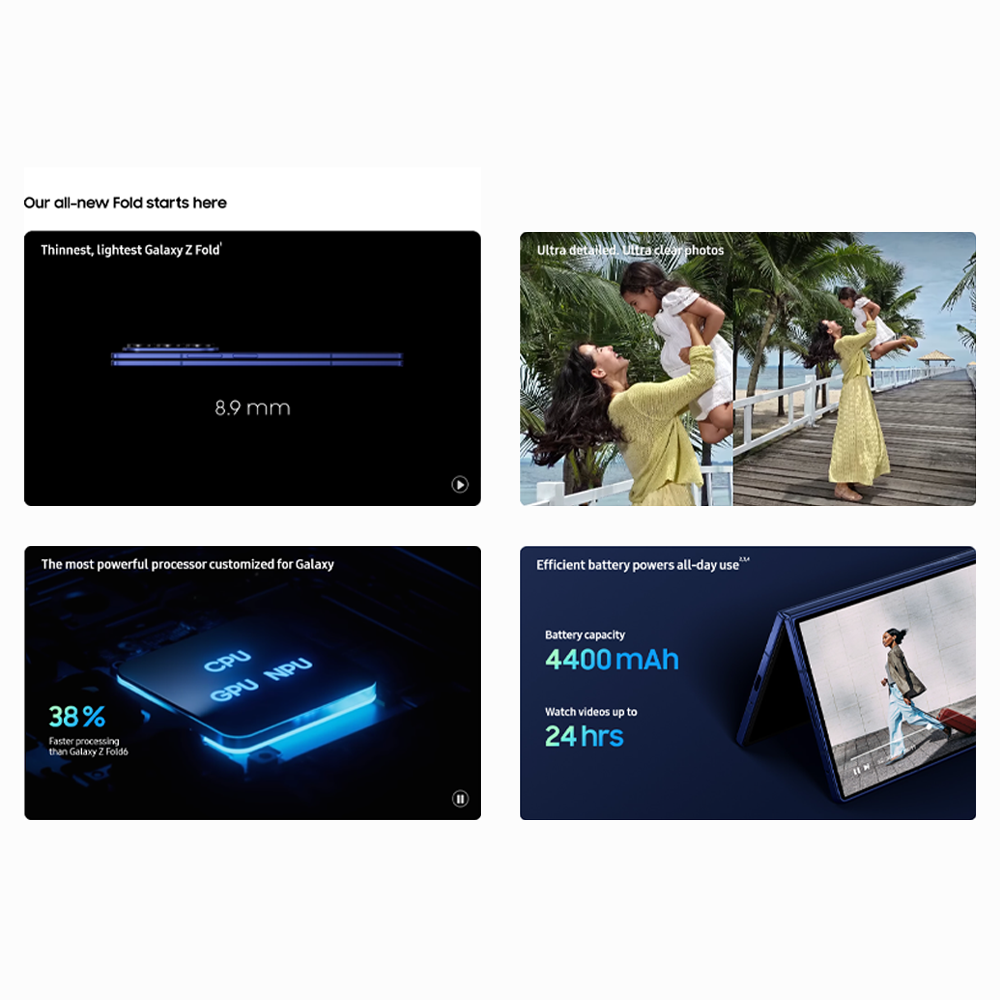 SAMSUNG Galaxy Z Fold7 | 200 MP Ultra Camera | Snapdragon 8 Elite | 8" Foldable Dynamic LTPO AMOLED 2X Display