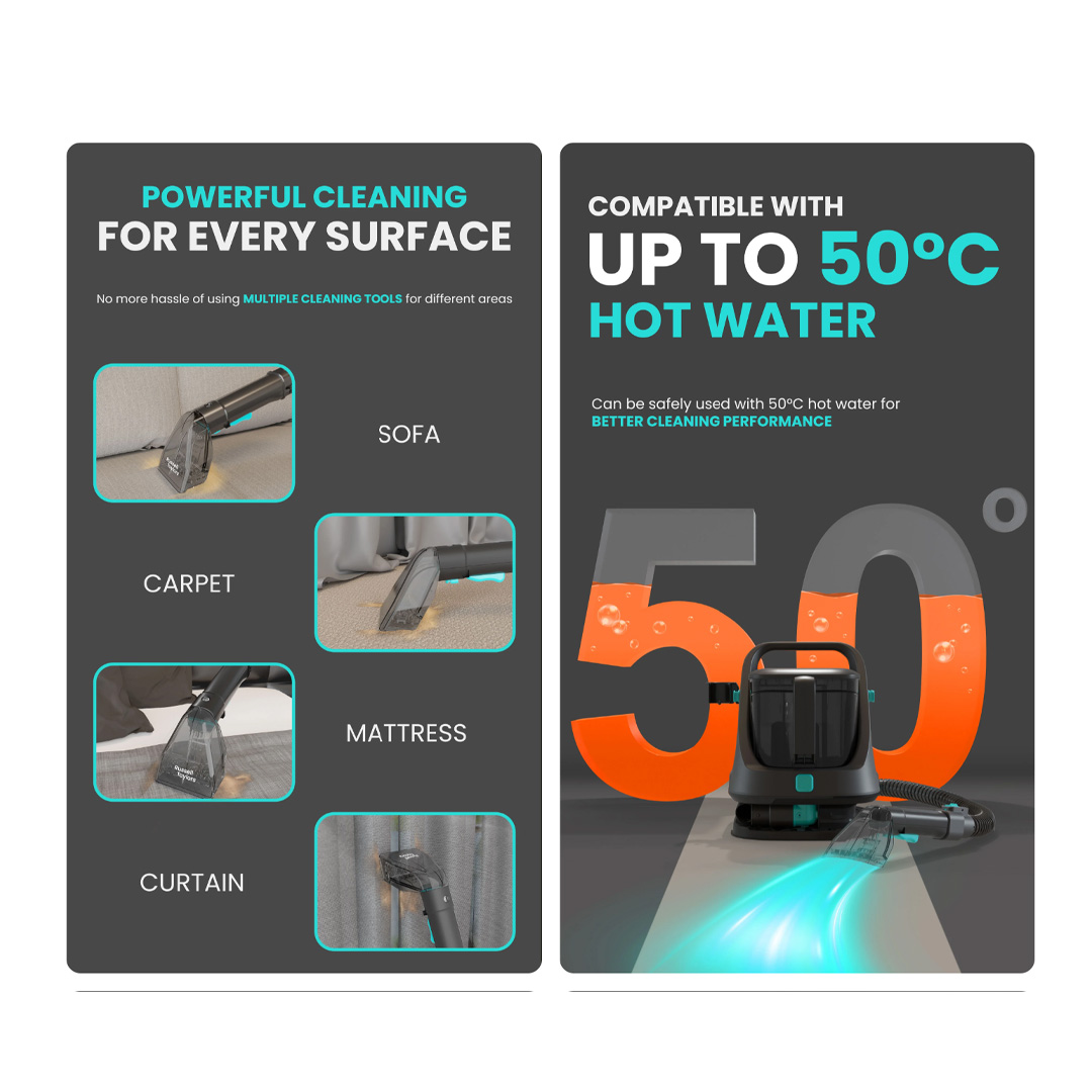 Russell Taylors 650W Portable Spot Cleaner Vacuum SC10 | Double Suction Power | Dual Tank Technology | Effectively Removes Tough Spots & Stains | Vacuum with 2 Year Warranty