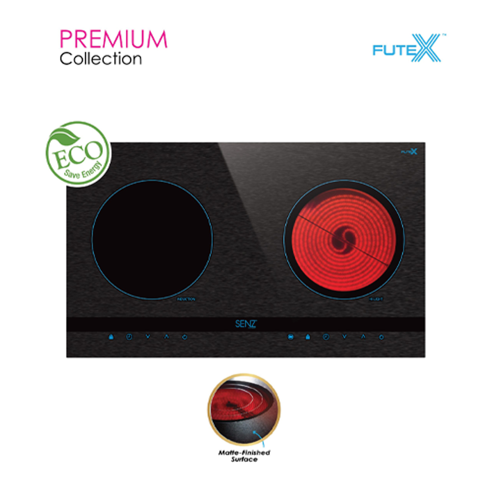 SENZ 2 Burners 2 in 1 Tri-Ringz Smart Cooker | SZ-Ri3200i | Heat resistance ceramic glass | Auto-Cut Off | Electronic overheating protection