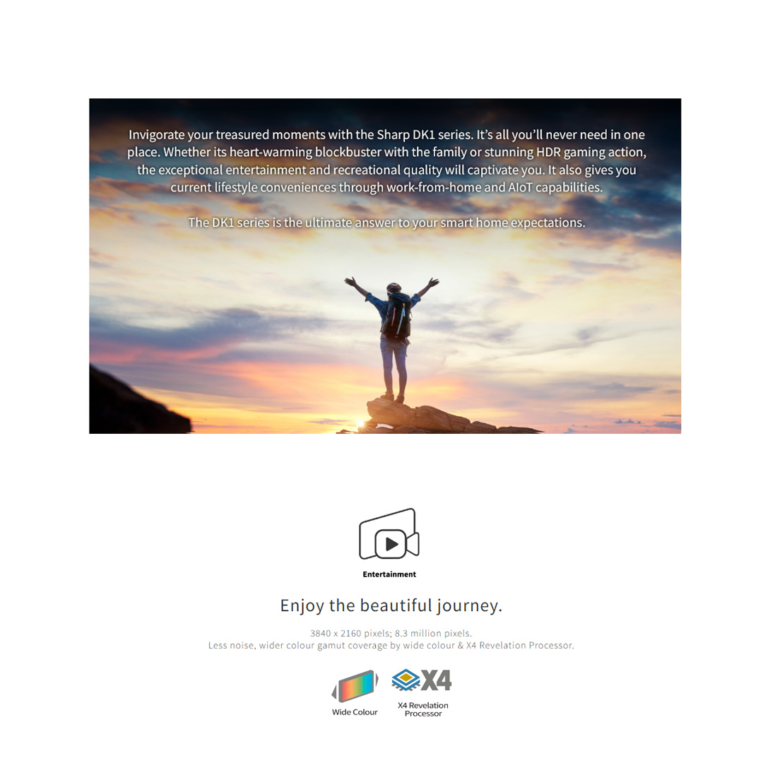 SHARP 42"/50"/60"/65" 4K UHD LED Android TV | X4 Revelation Processor | Streaming Optimizer | Game Low Latency | Dolby Audio | Android 11.0 | Youtube Netflix | Android TV with 2 Years Warranty