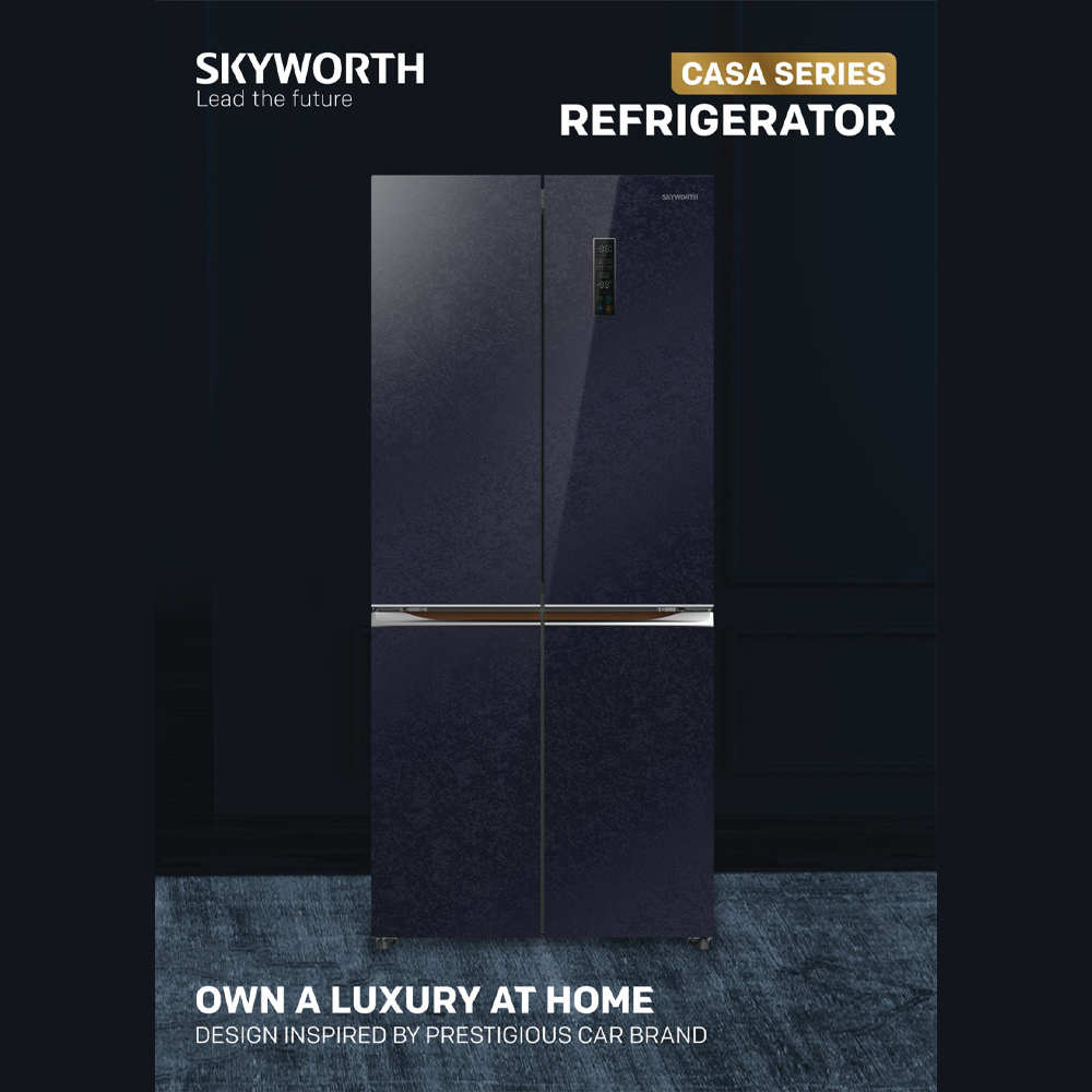 SKYWORTH 556L Side by Side ProSilent Inverter Refrigerator SBS-501WP / SBS-501WPGE | Multi Flow | Nano Ag+ Filter