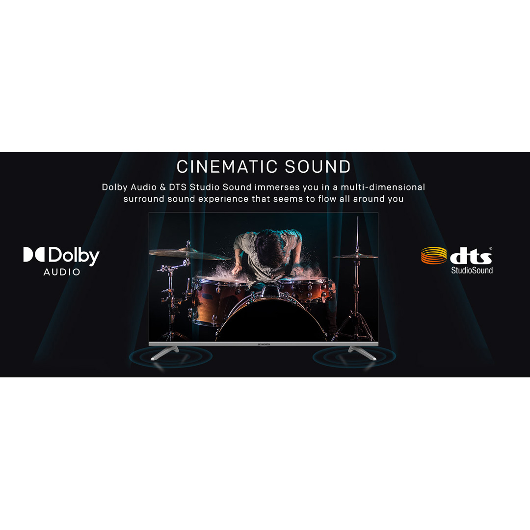 SKYWORTH 32"/40"/43" HD/FHD Android LED TV | 32STD6500 / 40STD6500 / 43STD6500 | Seamless Metal Frame Design | Game Mode |  Android LED TV with 2 Year Warranty