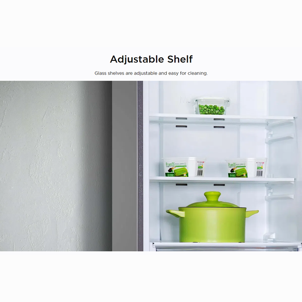 TCL 165L 2 Door Top Mounted Mini Refrigerator TR-NT185AB | Defrost | LED light | Adjustable Glass Shelf | Uniform Cooling