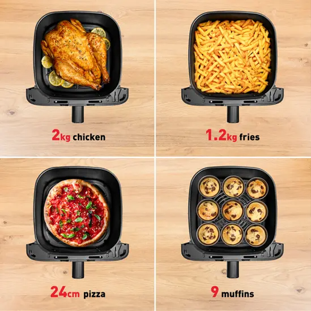 Tefal 7.5L Easy Fry Mega Air Fryer EY855D | 8 preset programs | Up to 65% less energy | Extra-large capacity | PTFE removable pan