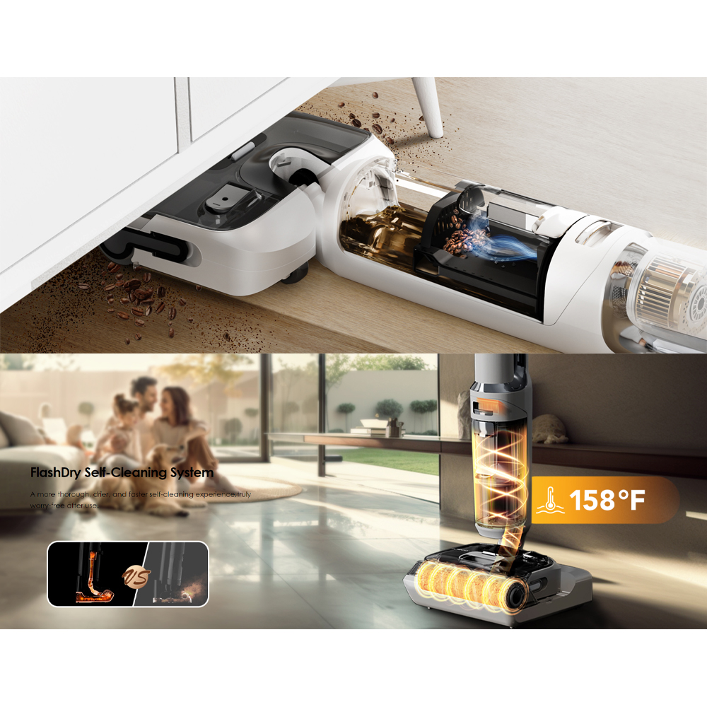 Tineco 22AW Floor One Stretch S6 | Reach Hidden Areas | 5.1 inch Compact Design | Innovative MHCBS™ Technology