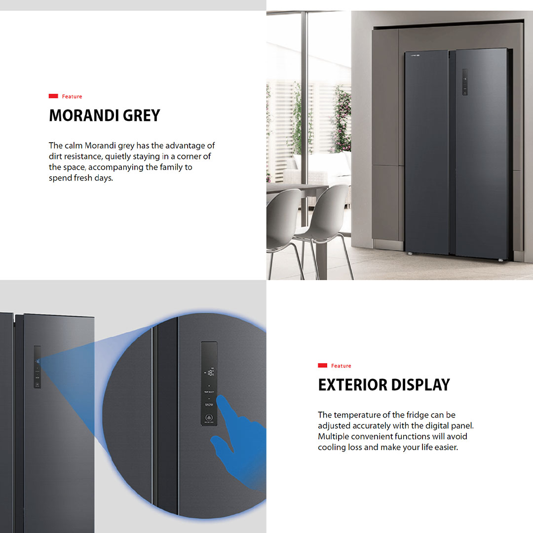 TOSHIBA 620L Side by Side Origin Inverter Refrigerator GR-RS696WI-PMY(06) | Open-Door Alarm | Super Cooling & Super Freezing | Home Away Mode | Pure BIO | Smart Temperature Control | Refrigerator with 1 Year Warranty