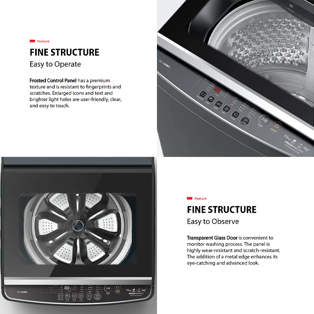 TOSHIBA 17KG/19KG AROMA+ UFB Greatwaves with Heating Top Load Washing Machine AW-T08DUH1800MM(MG)/AW-T08DUH2000QM(MG) | Ultra Fine Bubble | THE GREATWAVES™