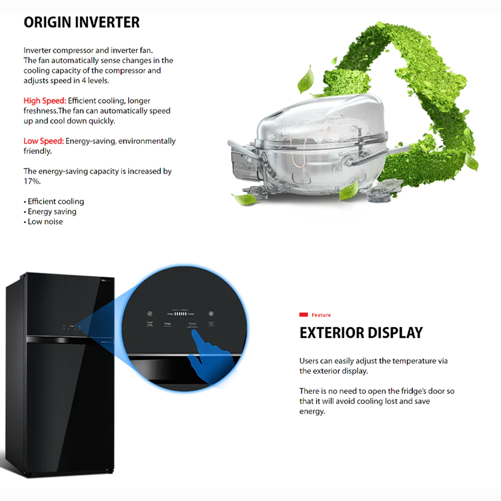 TOSHIBA 661L 2 Doors Inverter Refrigerator GR-RT835WE-PGY(GG) / GR-RT835WE-PGY(XK) | PureBIO | Auto Ice Maker
