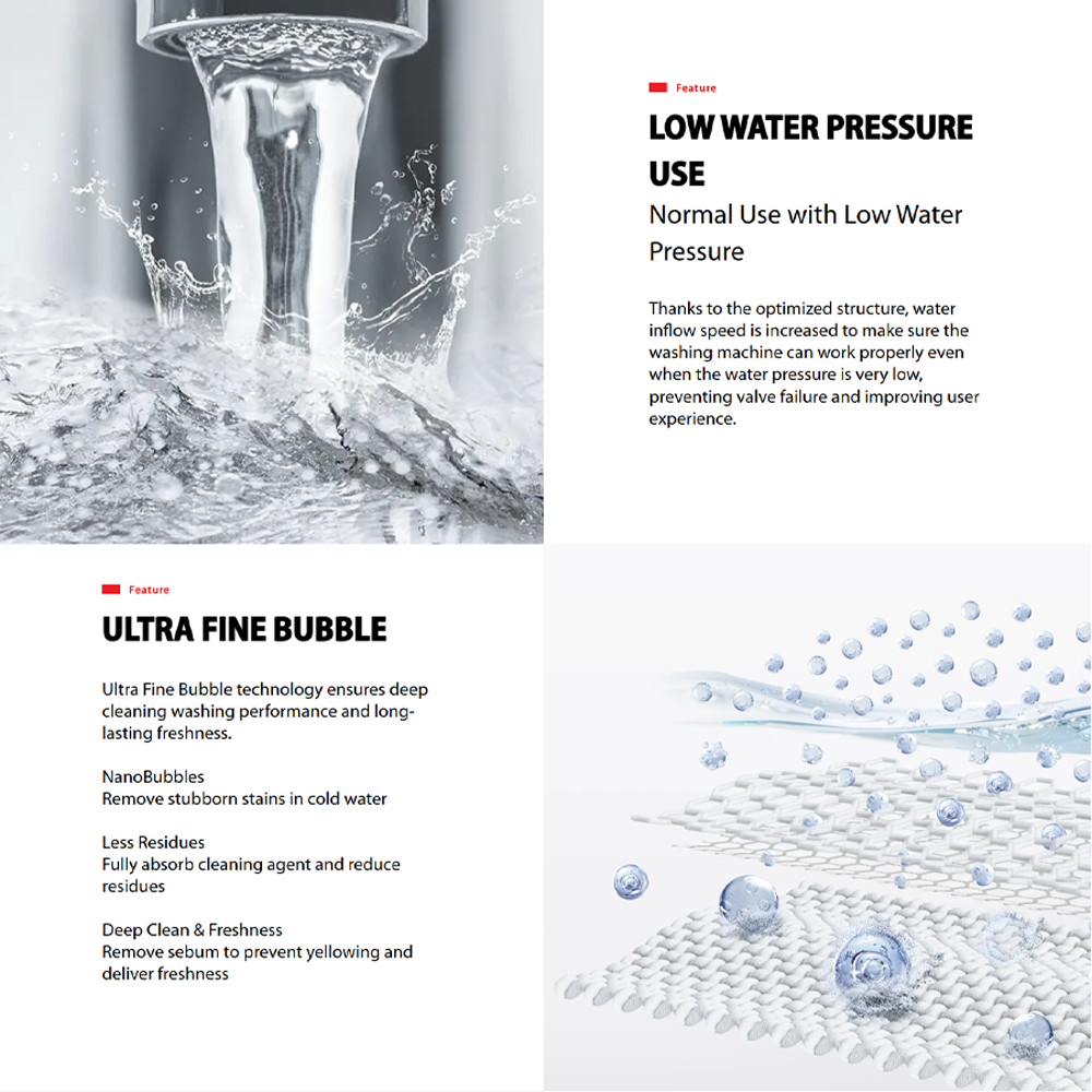 TOSHIBA 7KG/8.5KG AROMA+ Front Load Origin Inverter Washing Machine TW-E70BUT21UWM(WW) / TW-E85BUT21UWM(WW) | AROMA+ - 200% | Ultra Fine Bubble