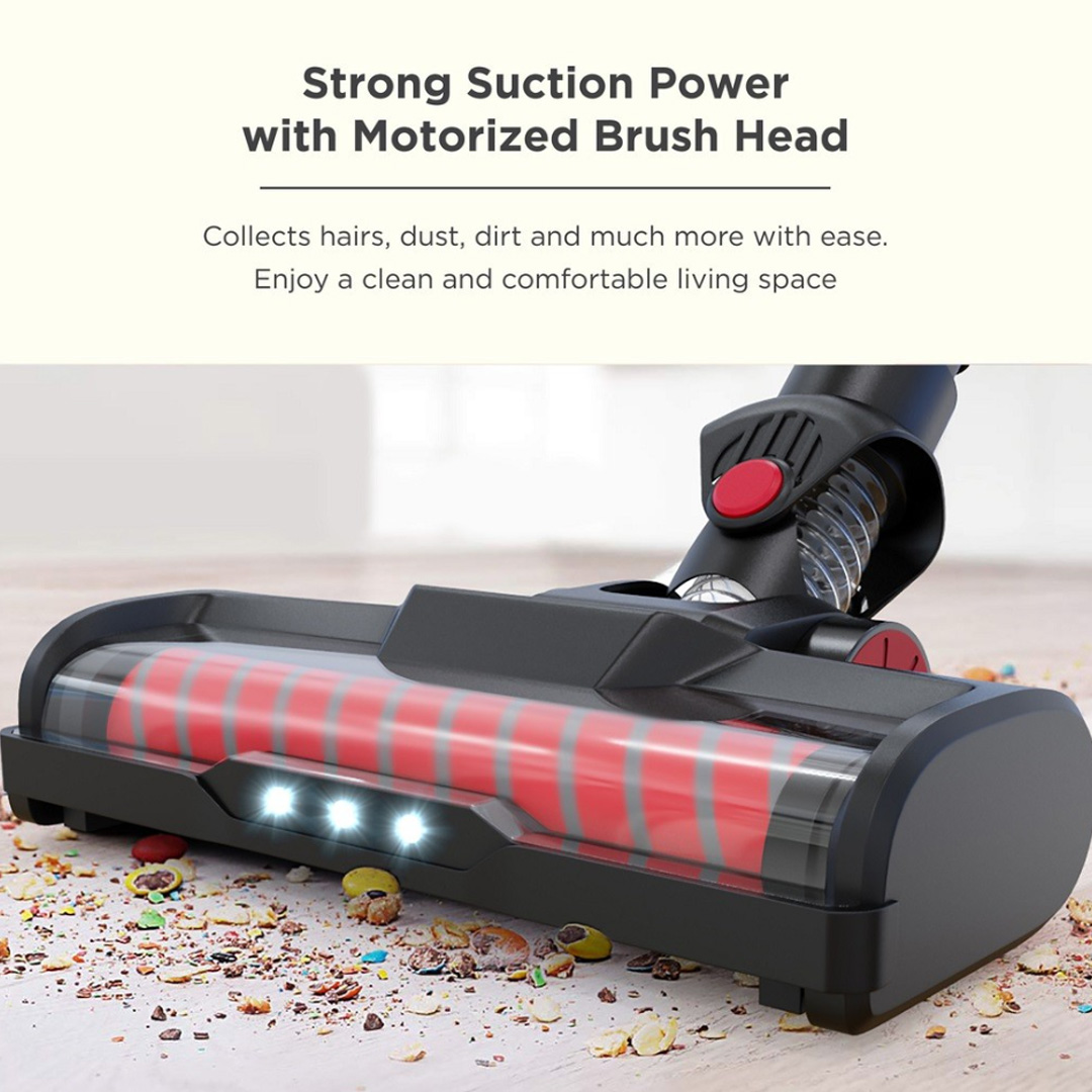 Russell Taylors 130W Cordless Vacuum Cleaner with Motorized Brush VC-25 | 130W Powerful DC Motor | Dust Canister 500ml | Cyclonic Filtration System | Vacuum with 2 Year Warranty