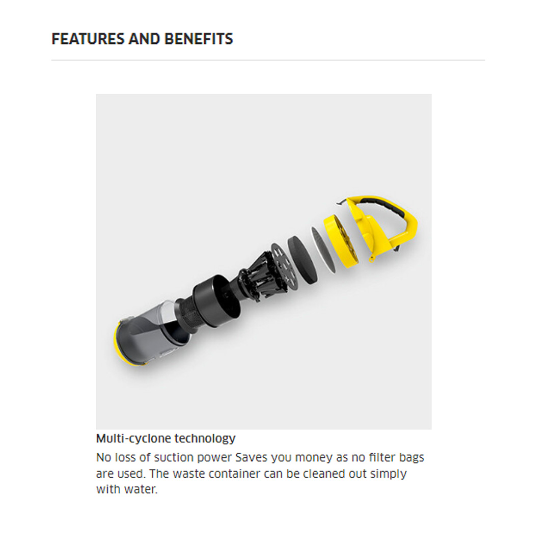 Karcher 1100W Bagless Multi-Cyclone Vacuum Cleaners VC 3 Plus *SEA | HEPA 12 Filter | Multi-Cyclone Technology | Vacuum with 1 Year Warranty