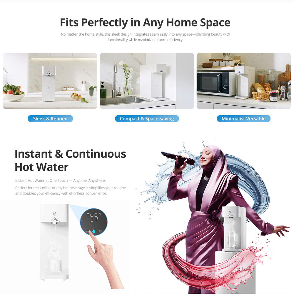 Viomi Tabletop AI Water Purifier Inno MJMY24-B | Strontium-Rich Water | 6 layers deep filtration | UV Sterilization | Smart Control