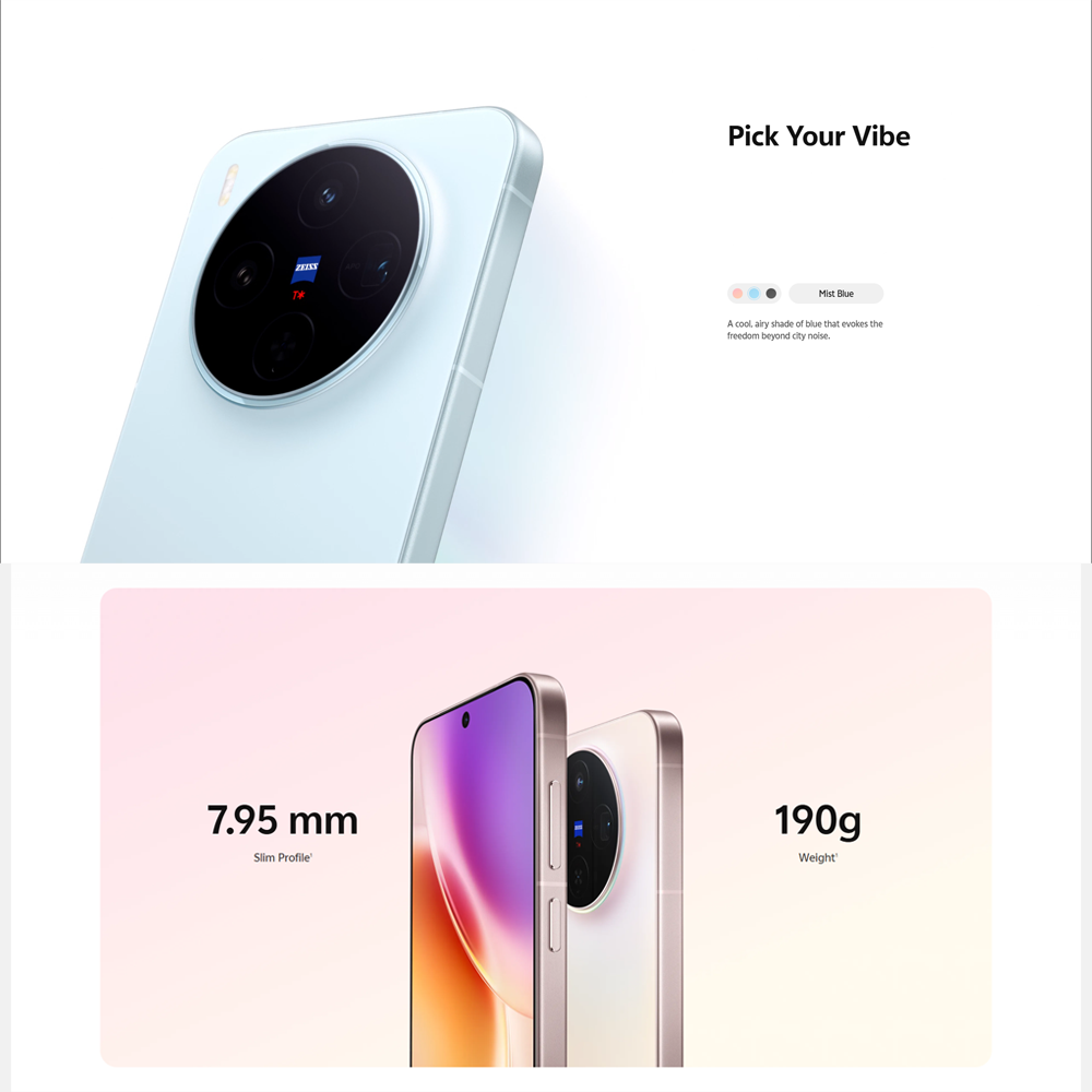 vivo X300 5G 12GB+256GB / 16GB+512GB | 6.31-inch | 200MP Rear Camera | Mediatek Dimensity 9500 (3 nm) | Dual SIM | Li-Po 6040 mAh