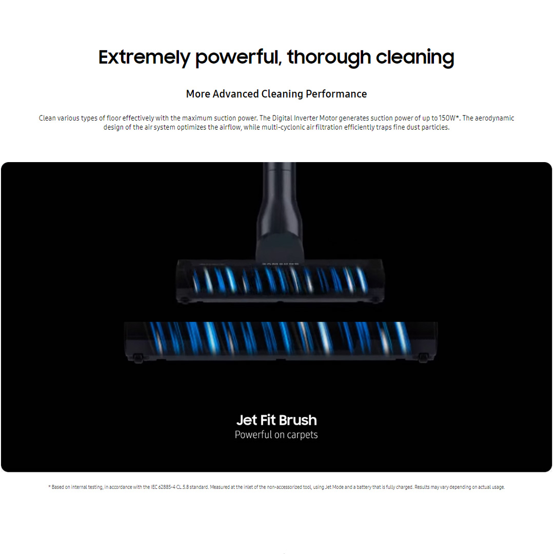 SAMSUNG 150W Jet 65 Pet Digital Inverter Motor Teal Vacuum Cleaner Stick VS15A60AGR5/ME | 150 W Suction Power | Multi-layered Filtration System | Clean Up to 40 mins on One Battery | Vacuum Cleaner with 2 Years Warranty