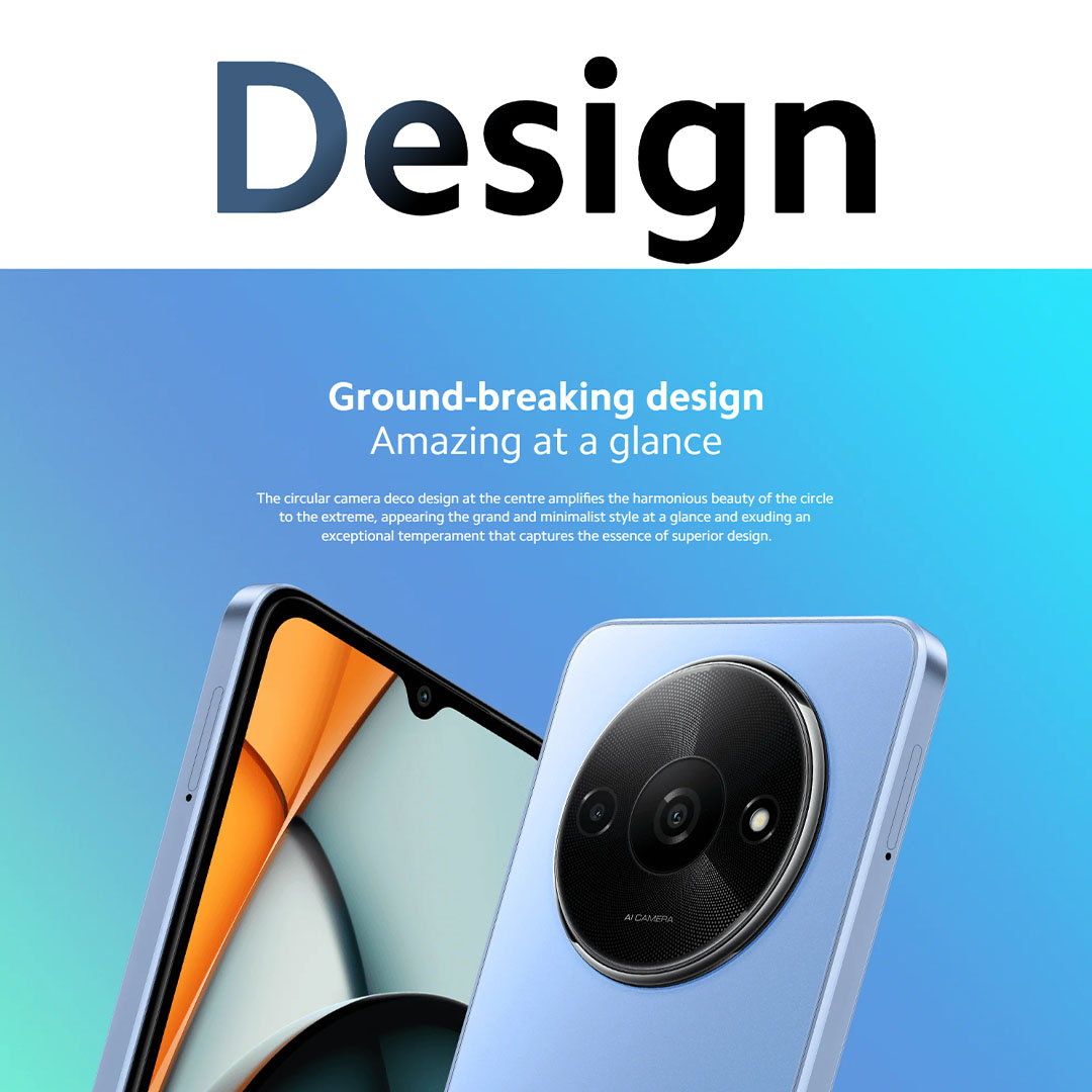 Xiaomi Redmi A3 4GB+128GB | 6.71 inch | Android 14 (Go edition) | Li-Po 5000 mAh, 10W Fast Charging | Dot Drop Display | Mediatek Helio G36 (12 nm) | Smartphones with 1 Year Warranty