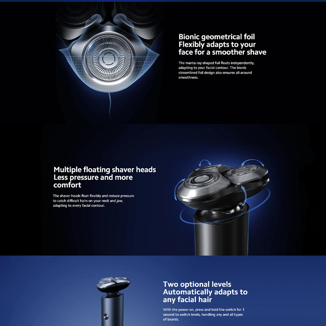 Xiaomi  Mi Electric Shaver S301 | Dual-track foils | Two adjustable speed levels | LED smart display  Monitor shaver status anytime | Electric Shaver with 1 Year Warranty